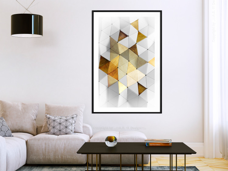 Wall Poster Gold for the Brave - unique abstraction in 3D geometric figures 118524 additionalImage 14