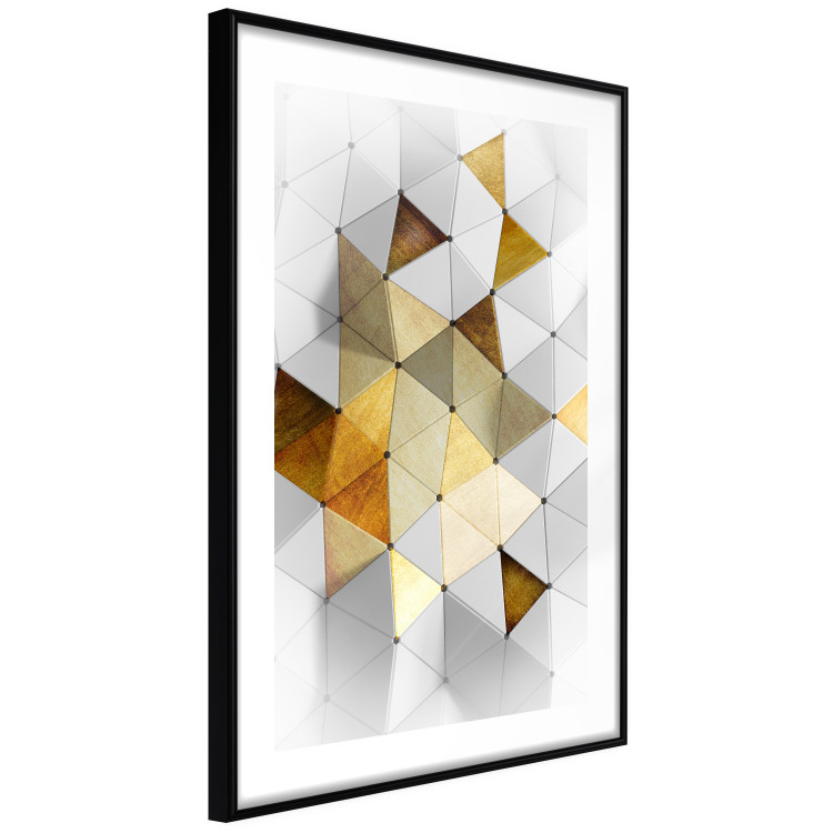 Wall Poster Gold for the Brave - unique abstraction in 3D geometric figures 118524 additionalImage 10