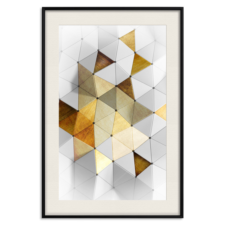 Wall Poster Gold for the Brave - unique abstraction in 3D geometric figures 118524 additionalImage 18