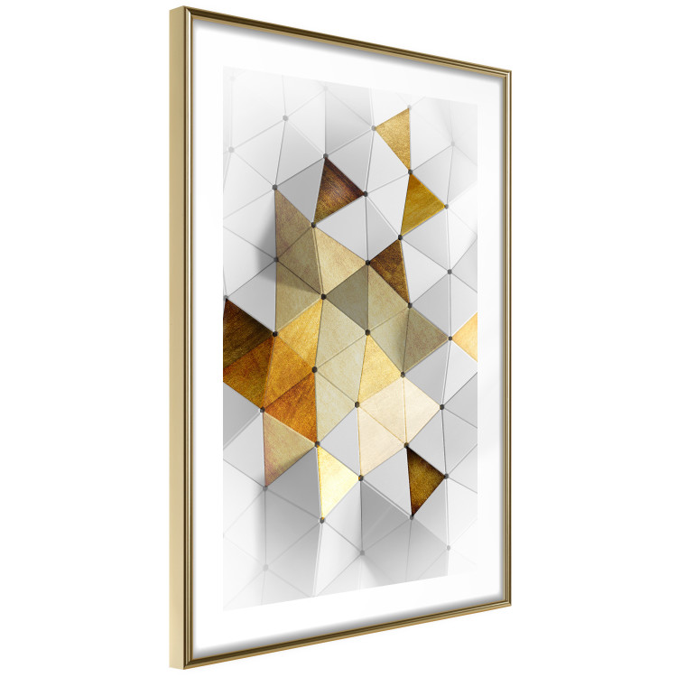 Wall Poster Gold for the Brave - unique abstraction in 3D geometric figures 118524 additionalImage 7