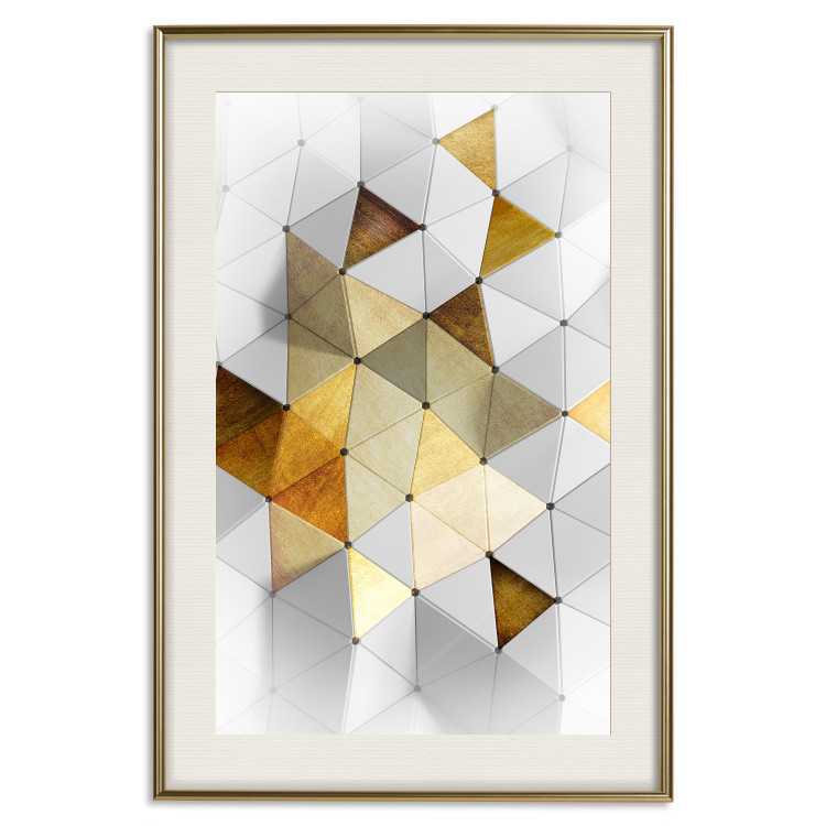 Wall Poster Gold for the Brave - unique abstraction in 3D geometric figures 118524 additionalImage 19