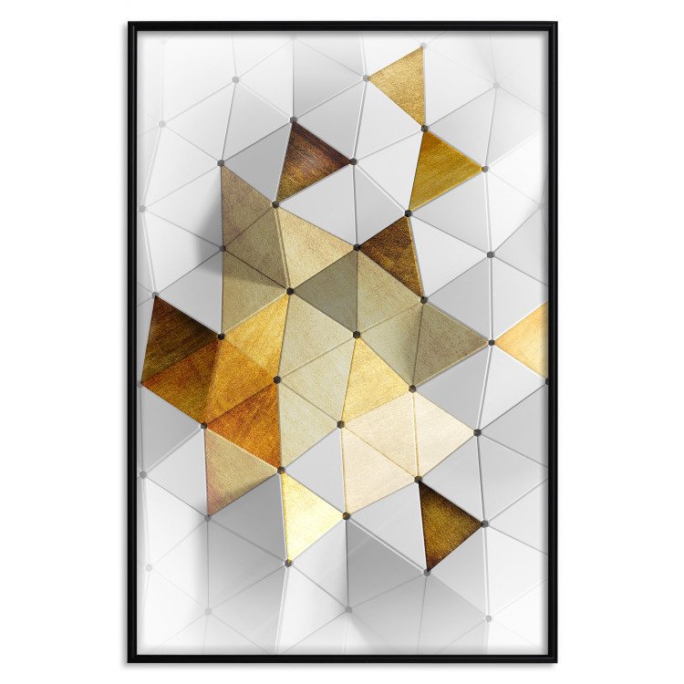 Wall Poster Gold for the Brave - unique abstraction in 3D geometric figures 118524 additionalImage 18