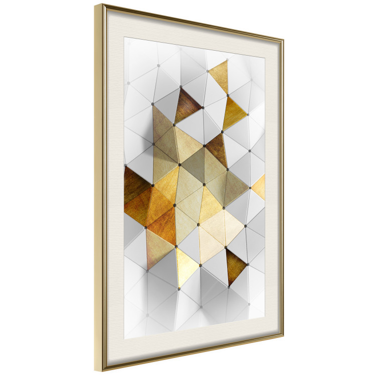 Wall Poster Gold for the Brave - unique abstraction in 3D geometric figures 118524 additionalImage 2