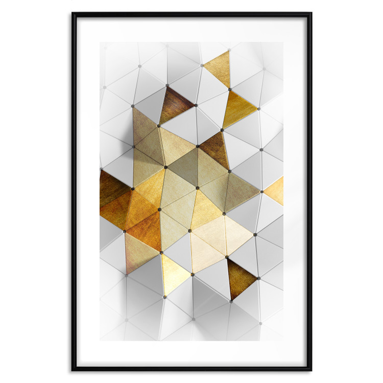 Wall Poster Gold for the Brave - unique abstraction in 3D geometric figures 118524 additionalImage 15