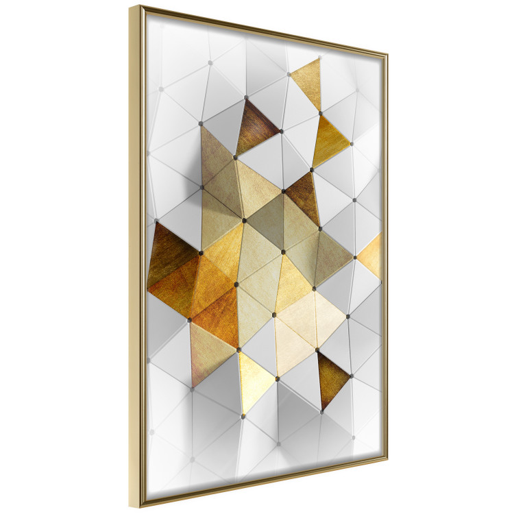 Wall Poster Gold for the Brave - unique abstraction in 3D geometric figures 118524 additionalImage 13