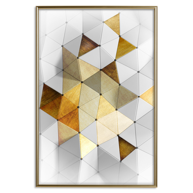 Wall Poster Gold for the Brave - unique abstraction in 3D geometric figures 118524 additionalImage 20
