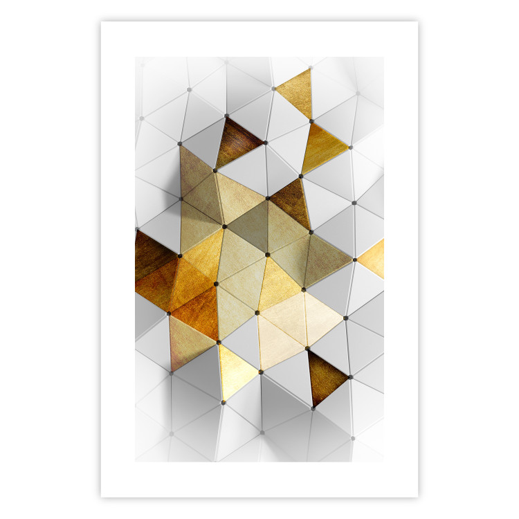 Wall Poster Gold for the Brave - unique abstraction in 3D geometric figures 118524 additionalImage 25