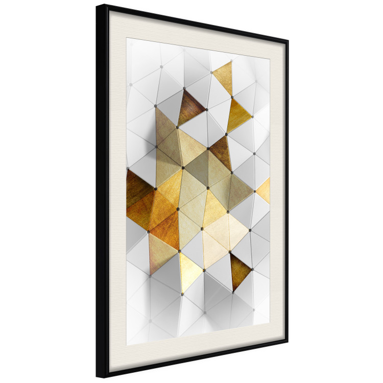 Wall Poster Gold for the Brave - unique abstraction in 3D geometric figures 118524 additionalImage 3