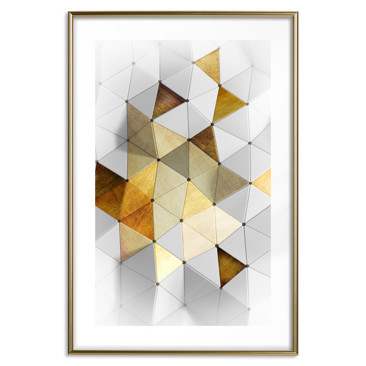 Wall Poster Gold for the Brave - unique abstraction in 3D geometric figures 118524 additionalImage 16