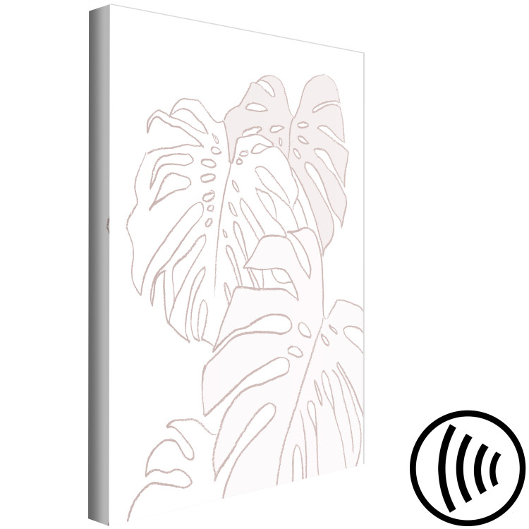 Canvas Monstera study - linear sketch of the leaves of the plant 119224 additionalImage 6