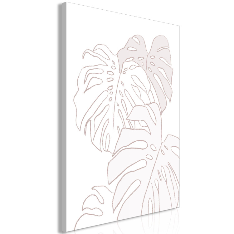 Canvas Monstera study - linear sketch of the leaves of the plant 119224 additionalImage 2