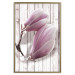 Wall Poster Provence Magnolia - pink flowers on a background of white wooden boards 122724 additionalThumb 16