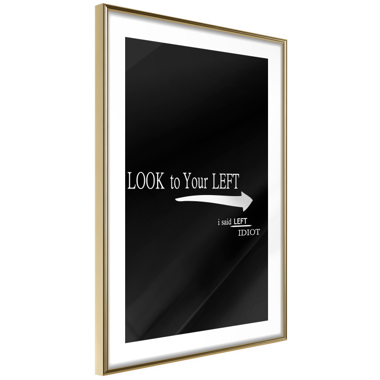 Poster Look to Your Left - English texts and an arrow on a black background 122824 additionalImage 4