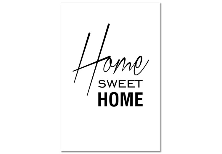 Canvas Print Black and White: Home Sweet Home (1 Part) Vertical 122924
