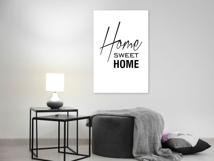 Canvas Print Black and White: Home Sweet Home (1 Part) Vertical 122924 additionalImage 3