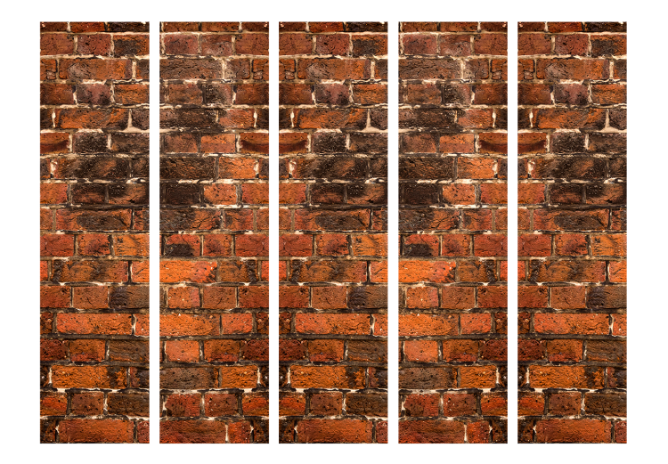 Room Separator Brick Shadow II - texture of orange bricks with dark spots 123024 additionalImage 3