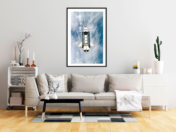 Wall Poster Space Shuttle - white space shuttle against a backdrop of clouds and oceans 123524 additionalImage 4