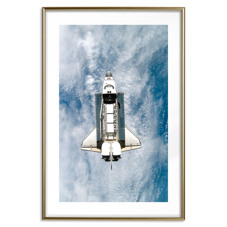 Wall Poster Space Shuttle - white space shuttle against a backdrop of clouds and oceans 123524 additionalImage 14