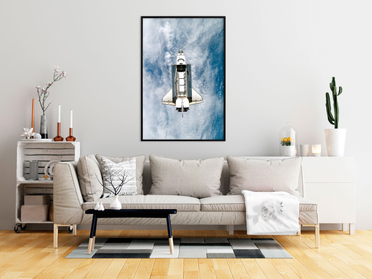 Wall Poster Space Shuttle - white space shuttle against a backdrop of clouds and oceans 123524 additionalImage 3