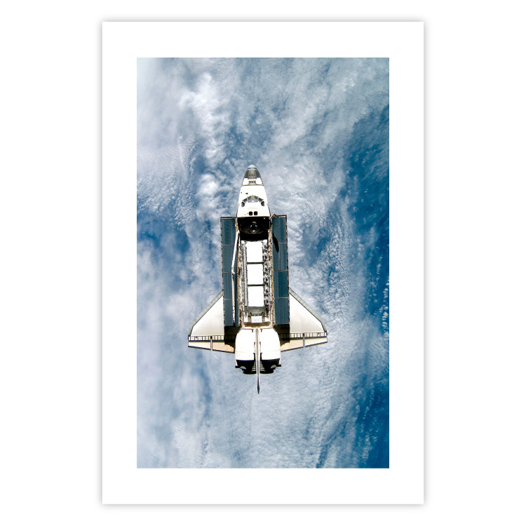Wall Poster Space Shuttle - white space shuttle against a backdrop of clouds and oceans 123524 additionalImage 19