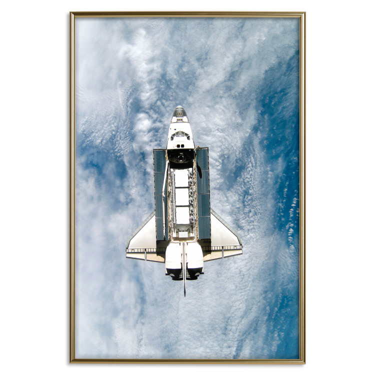 Wall Poster Space Shuttle - white space shuttle against a backdrop of clouds and oceans 123524 additionalImage 16