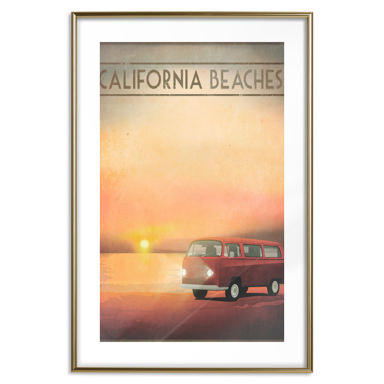 Wall Poster California Beaches - English captions and car at sunset 123624 additionalImage 16