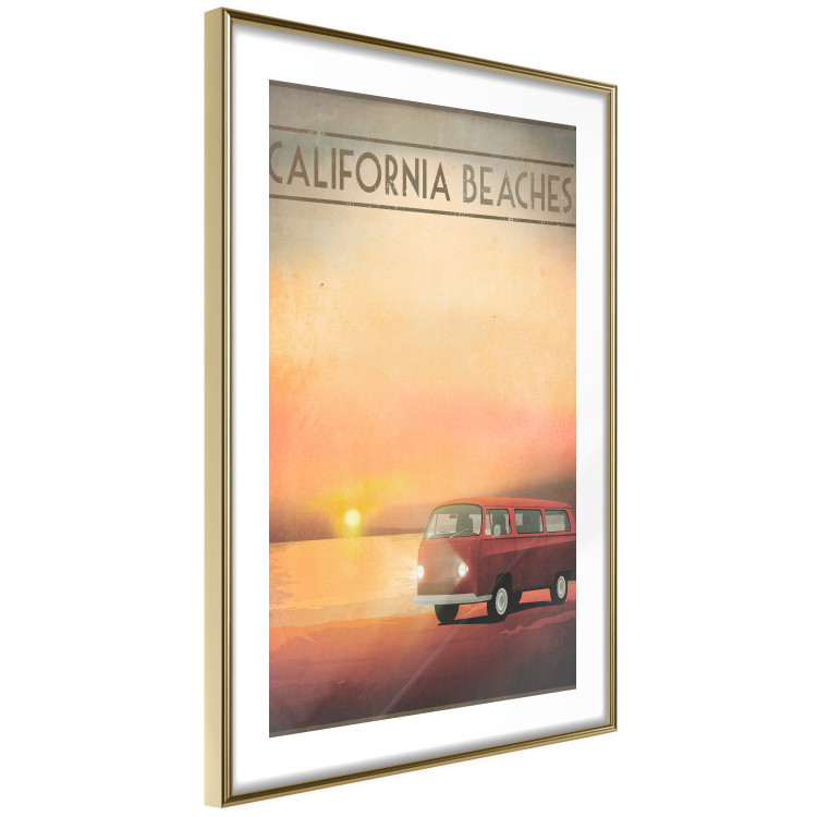 Wall Poster California Beaches - English captions and car at sunset 123624 additionalImage 2