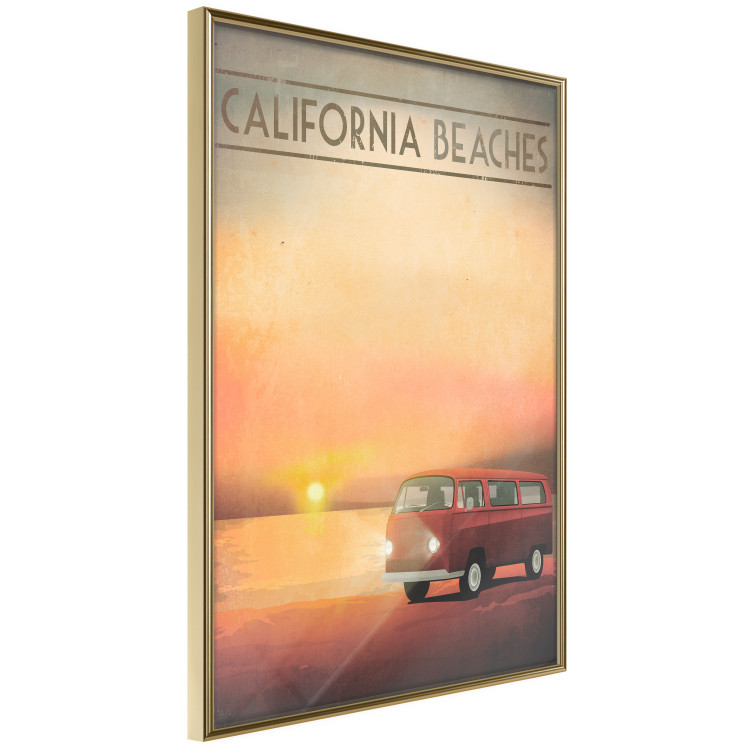 Wall Poster California Beaches - English captions and car at sunset 123624 additionalImage 13