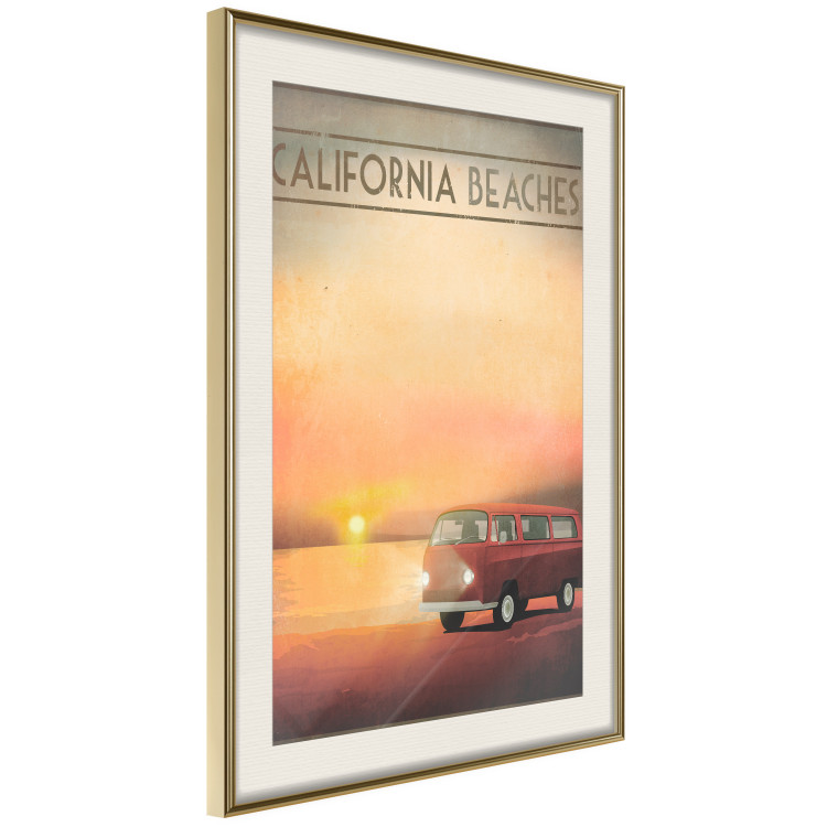 Wall Poster California Beaches - English captions and car at sunset 123624 additionalImage 4
