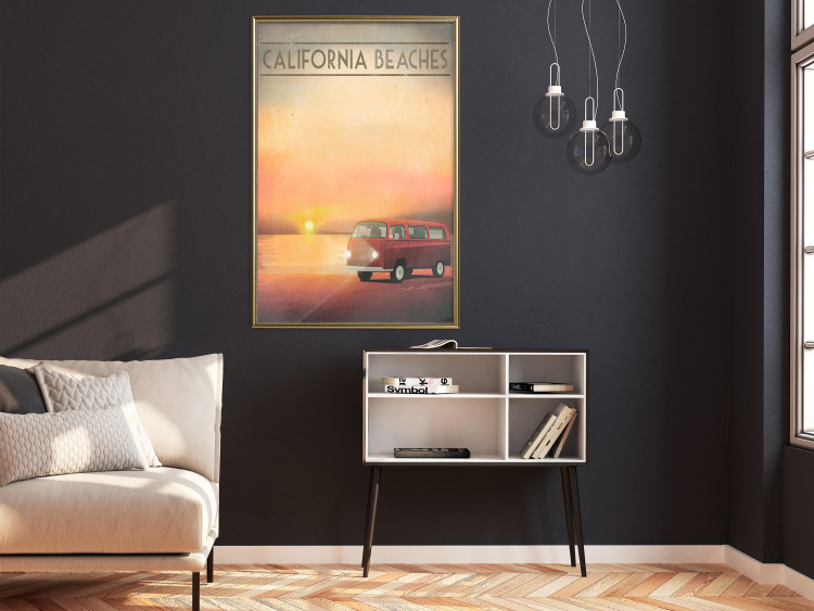 Wall Poster California Beaches - English captions and car at sunset 123624 additionalImage 15