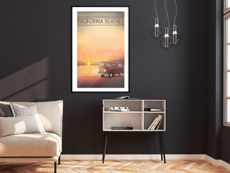 Wall Poster California Beaches - English captions and car at sunset 123624 additionalImage 22
