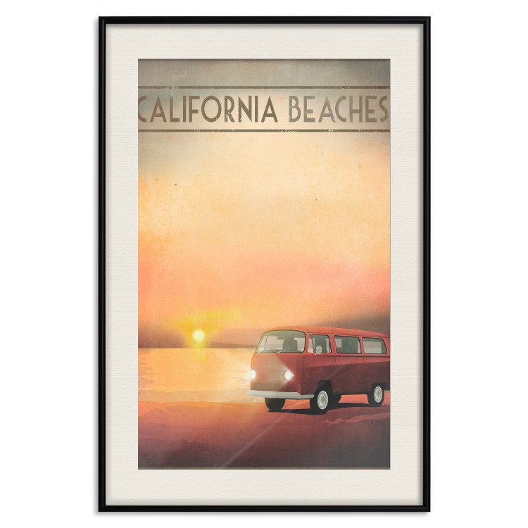 Wall Poster California Beaches - English captions and car at sunset 123624 additionalImage 18