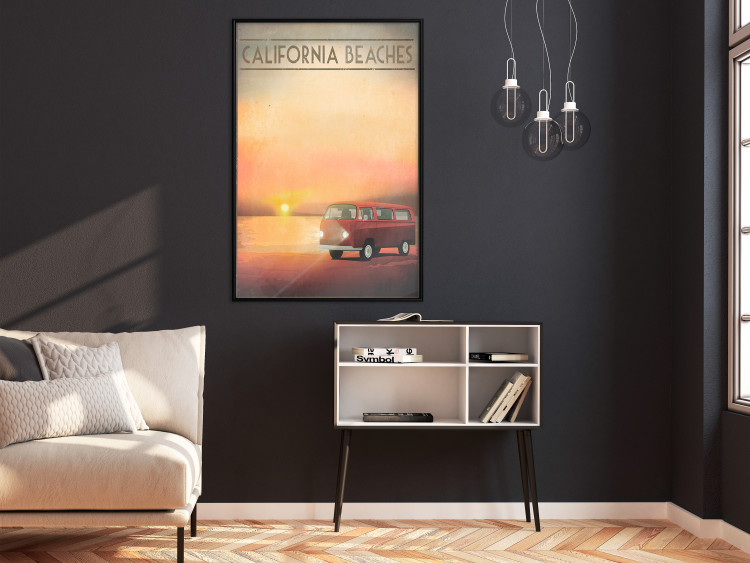 Wall Poster California Beaches - English captions and car at sunset 123624 additionalImage 5
