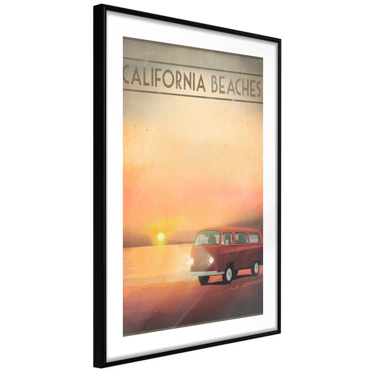 Wall Poster California Beaches - English captions and car at sunset 123624 additionalImage 5