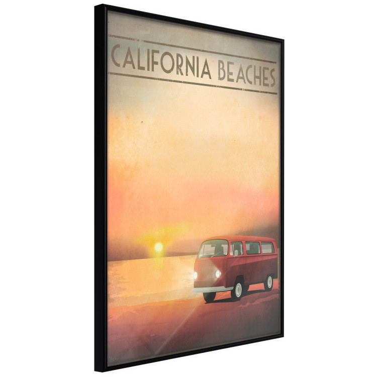 Wall Poster California Beaches - English captions and car at sunset 123624 additionalImage 11