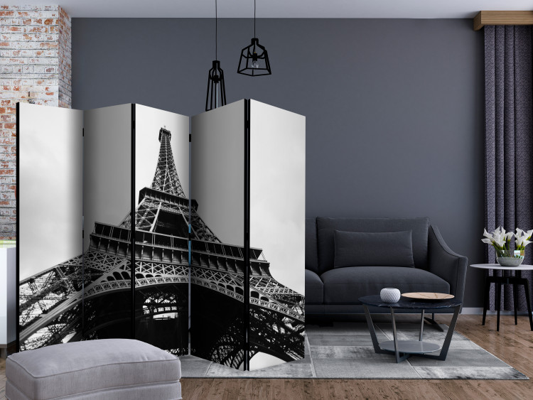 Room Divider Screen Parisian Giant II (3-piece) - black and white French architecture 124124 additionalImage 4