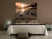 Canvas Print Sunset over the sea in sepia - a moody sea landscape 125024 additionalThumb 3