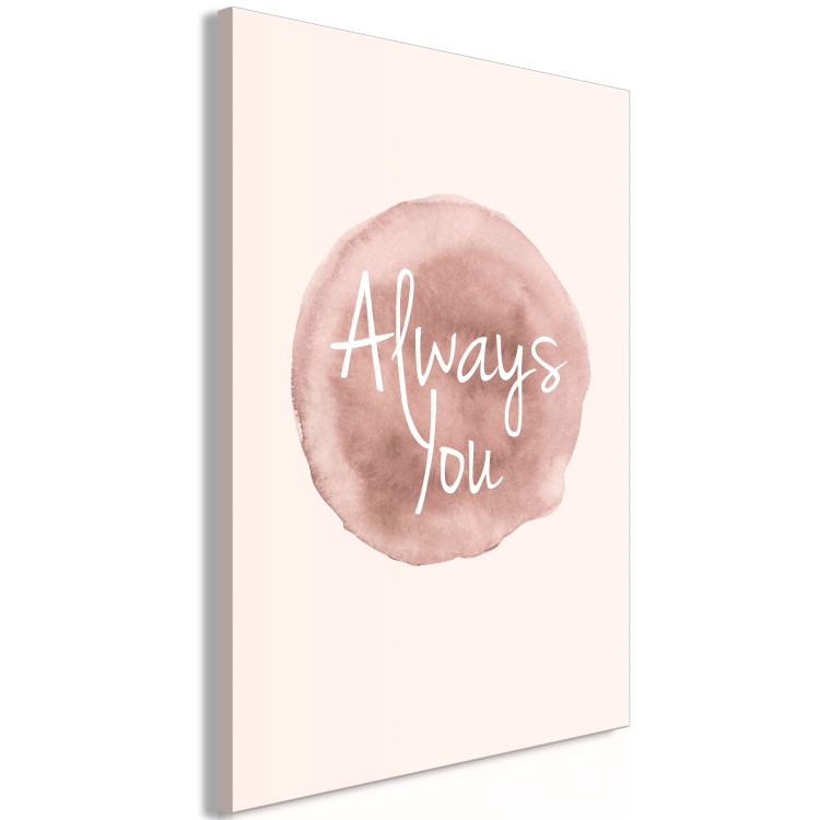 Canvas Print Always You (1-part) vertical - English writing on a pink background 127824 additionalImage 2