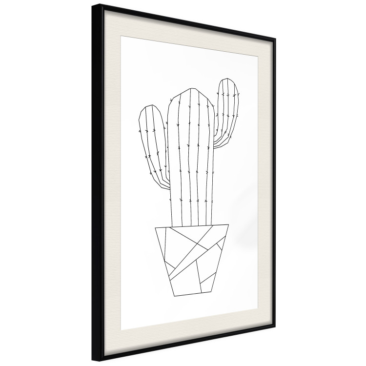 Wall Poster Wild Cactus - line art of cactus in pot with geometric figures 128024 additionalImage 2