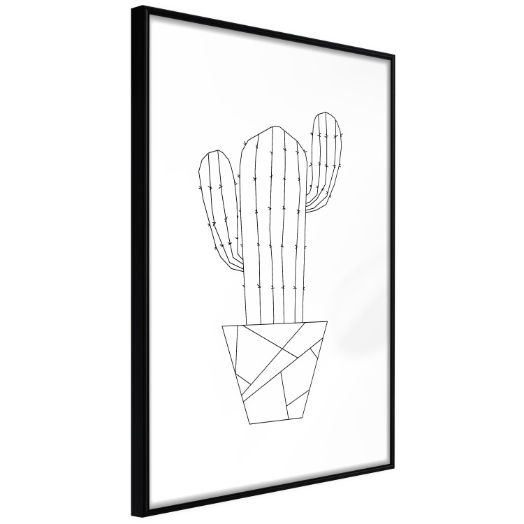 Wall Poster Wild Cactus - line art of cactus in pot with geometric figures 128024 additionalImage 6