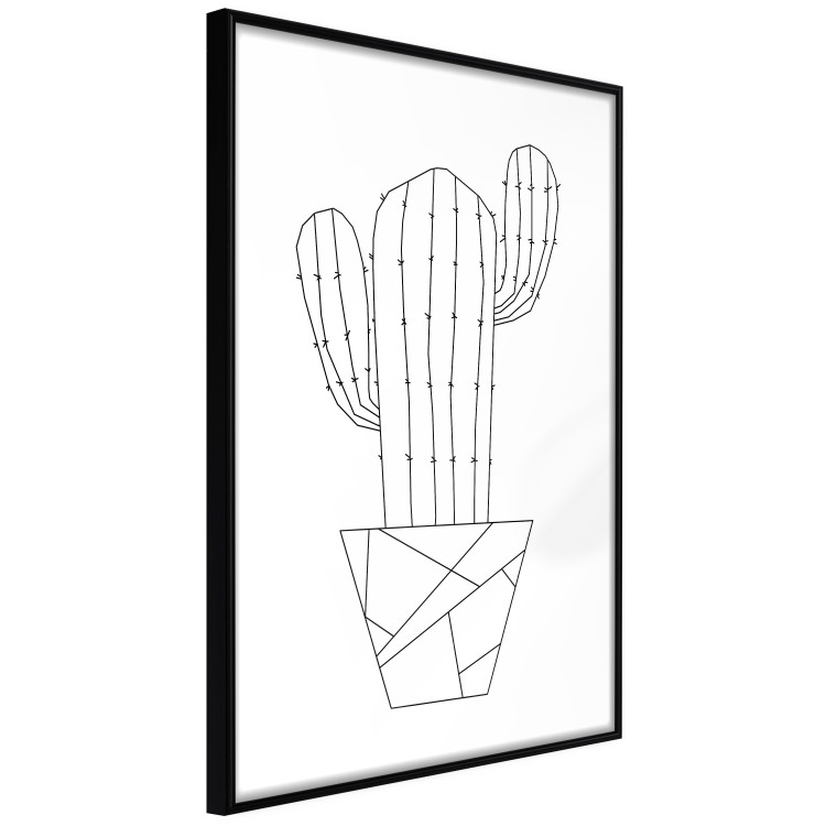 Wall Poster Wild Cactus - line art of cactus in pot with geometric figures 128024 additionalImage 11