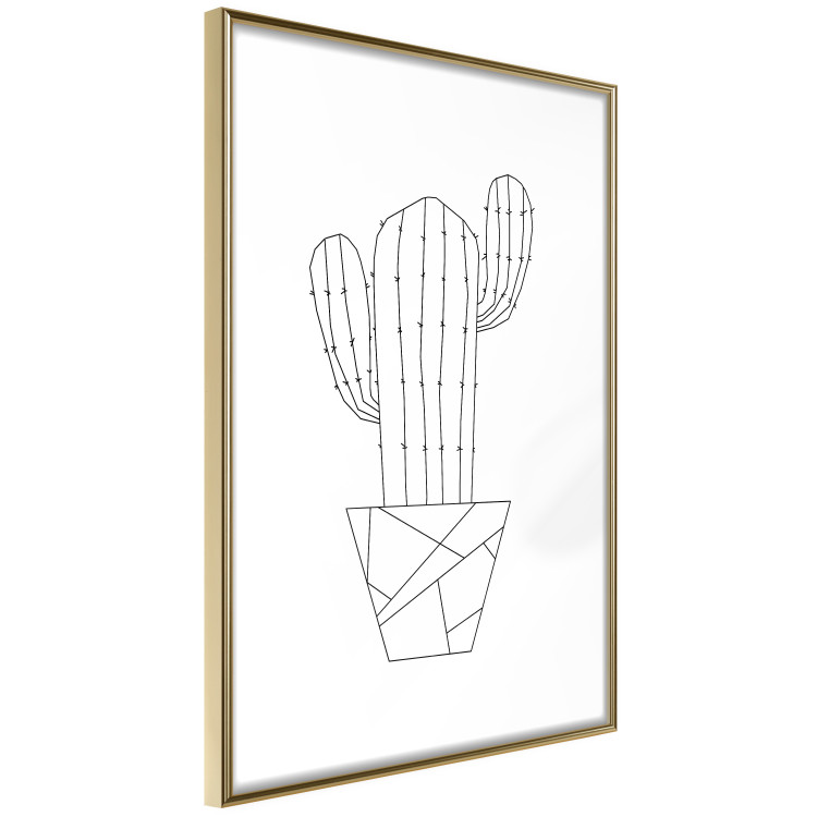 Wall Poster Wild Cactus - line art of cactus in pot with geometric figures 128024 additionalImage 7