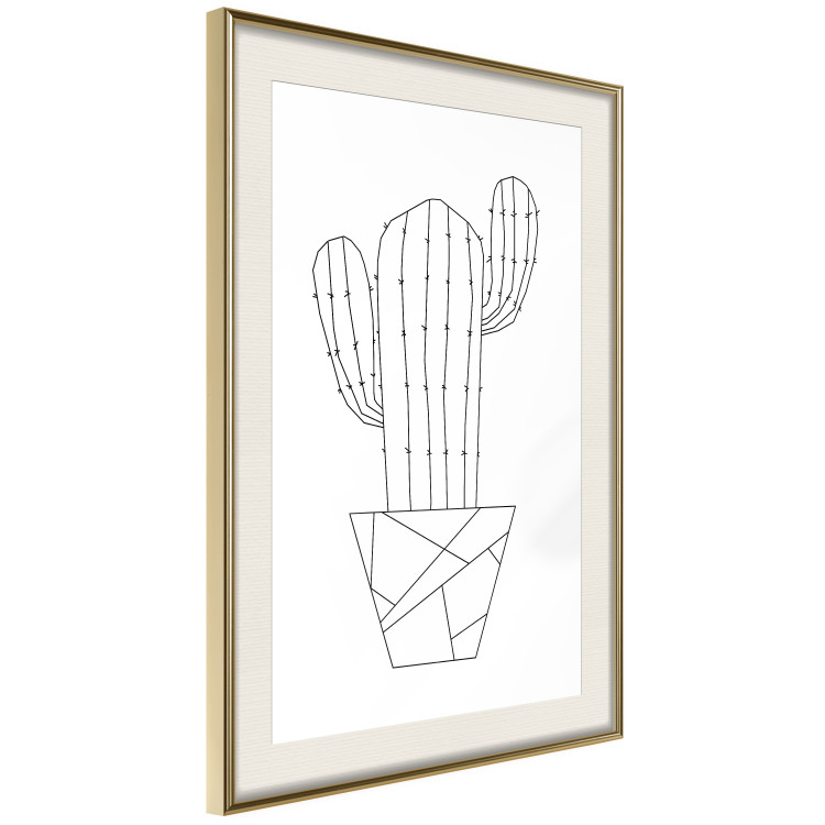 Wall Poster Wild Cactus - line art of cactus in pot with geometric figures 128024 additionalImage 3