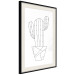 Wall Poster Wild Cactus - line art of cactus in pot with geometric figures 128024 additionalThumb 2