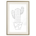 Wall Poster Wild Cactus - line art of cactus in pot with geometric figures 128024 additionalThumb 20