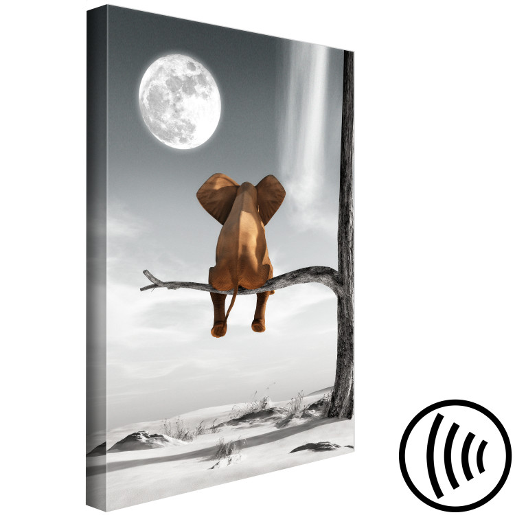 Canvas Elephant and Moon (1-part) vertical - fantastically depicted animal 128824 additionalImage 6