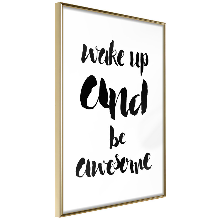 Poster Wake up and Be Awesome - black and white composition with English text 128924 additionalImage 7