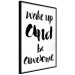 Poster Wake up and Be Awesome - black and white composition with English text 128924 additionalThumb 11