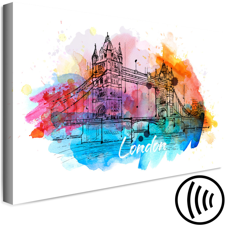 Canvas Colorful London (1-part) wide - abstract bridge in London 129324 additionalImage 6