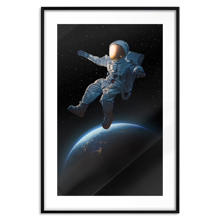 Poster Cosmic Stroll - fantasy with astronaut and planet against dark backdrop 129424 additionalImage 17